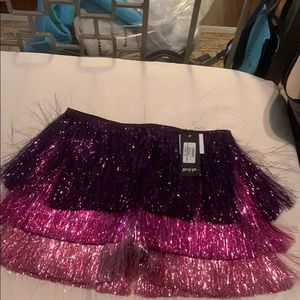 Tassel Purple Mini skirt